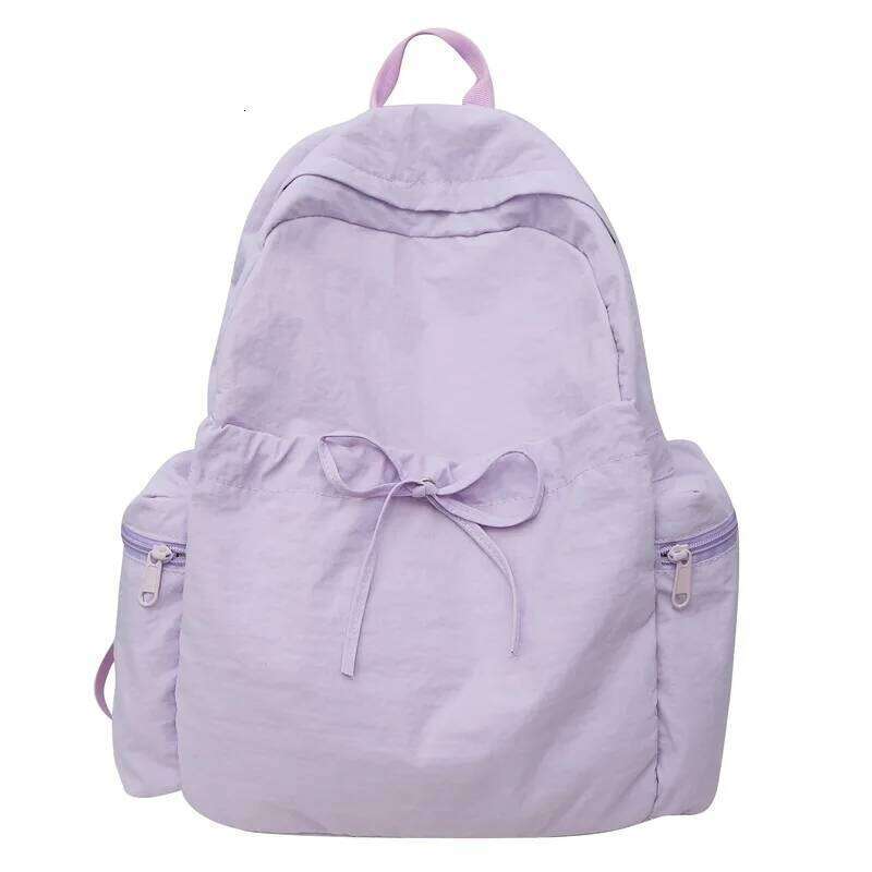 Simple and Versatile Drawstring Bow Large Capacity with Personalized Embroidered Name Nylon Backpack 2025 Gift New Z260202