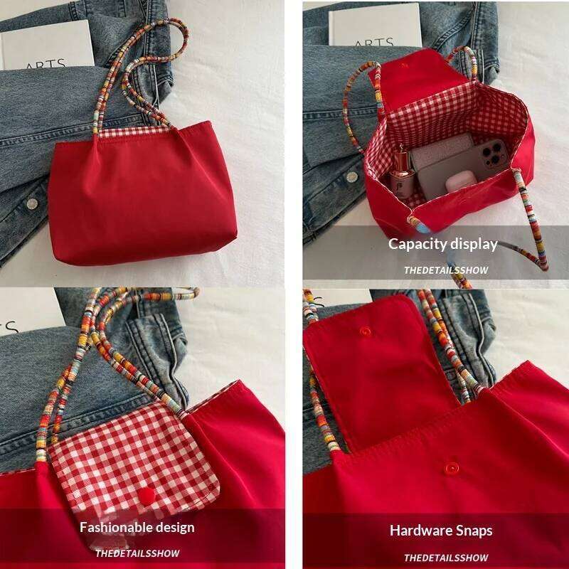 Fashionable Casual Hand-held Versatile Commuting Tote Large Capacity Student School Bag, Single Shoulder Underarm Bag C260204