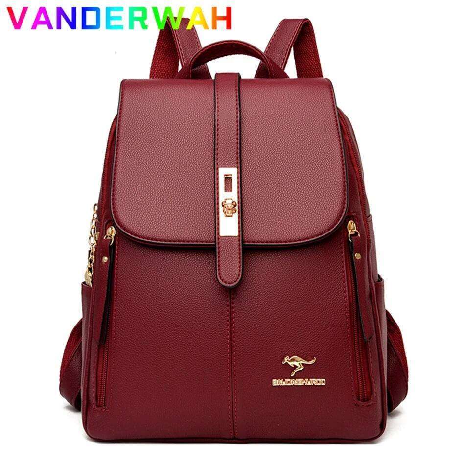 Genuine Brand Women Leather Backpack High Quality Female Back Pack for Girls School Bags Travel Bagpack Ladies Bookbag Rucksack Z260204