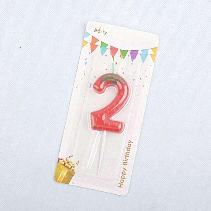 1pc Strawberry Cake Candle, 0-9 Number Perfect for Anniversary, Birthday & Party Decorations, Celebration Candle S260204