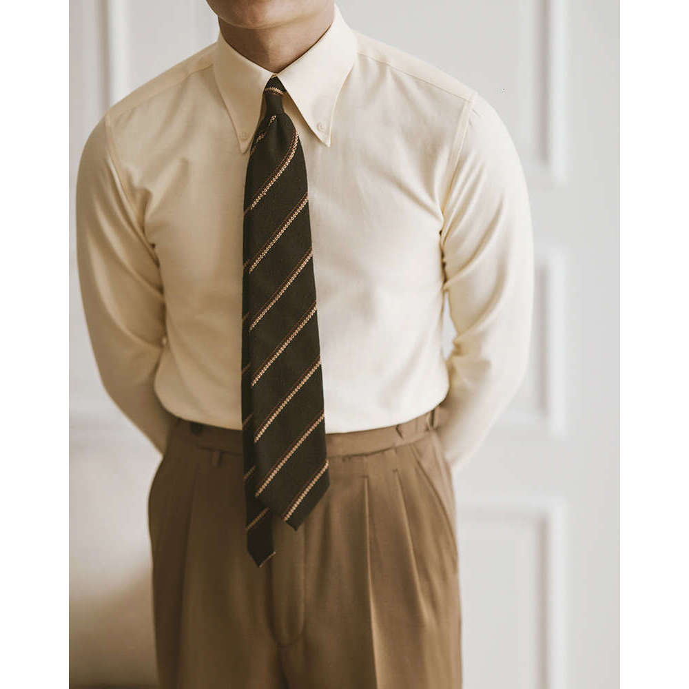 Italian slim fit shirt, men's long sleeved casual business dress big pointed collar shirt, size template according to product description