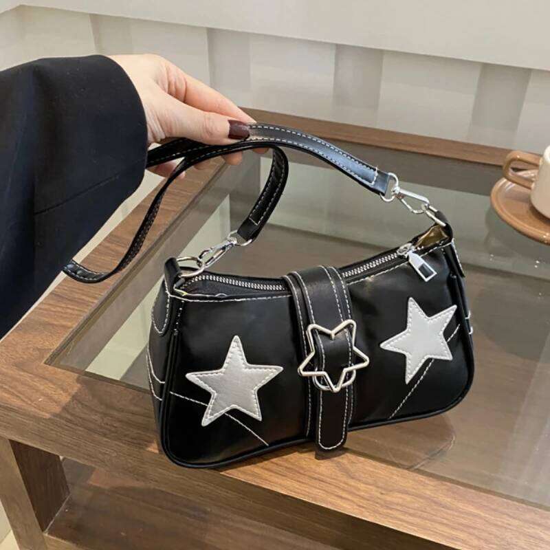 Y2K Hot Girls Star Shoulder Bags PU Leather Women's Underarm Fashion Design Female Crossbody Bag Handbags Phone Purse C260204