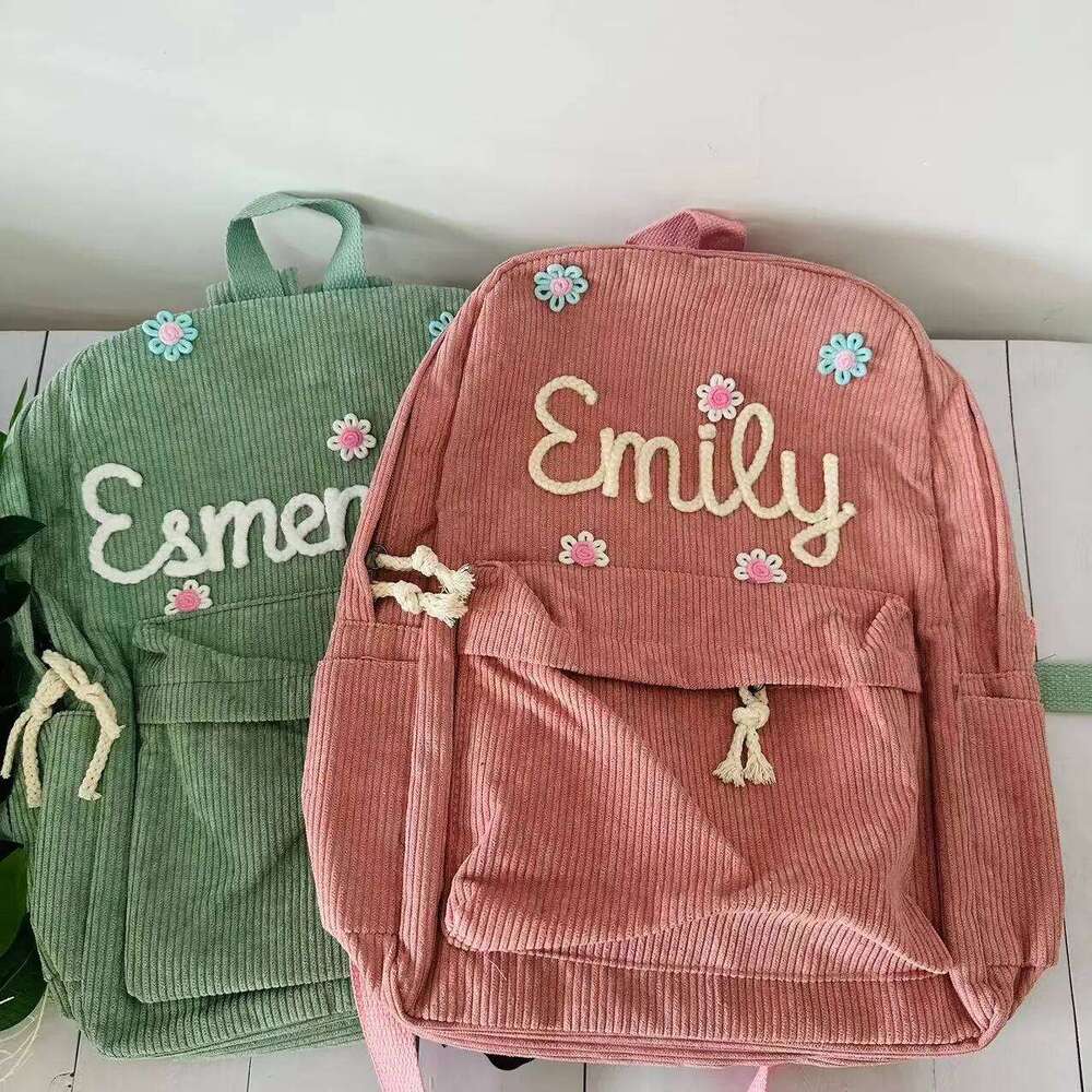 Personalized Kids Backpack, Embroidered Corduroy Backpack,Back to School, Kid backpack,school bag college,toddler,with name Z260204