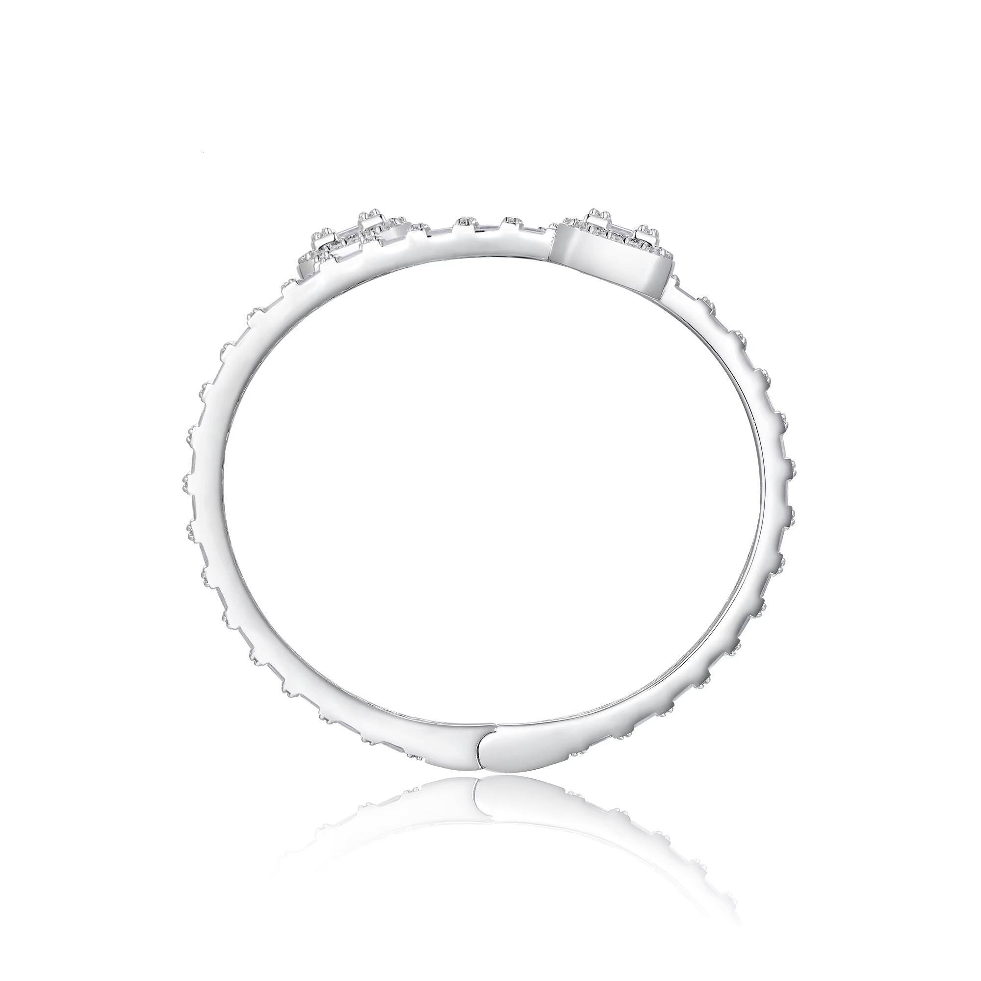 925 Silver Moissanite Bangle Bracelet with Baguette Stones Elegant Design for Women Luxury Paved Bangle
