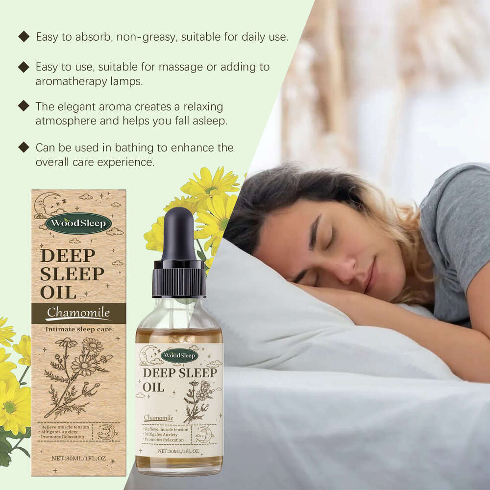 WoodSleep Chamomile Sleep Essential Bedtime Comfort Daily Portable Hydrating Moisturizing Body Care Oil S260203