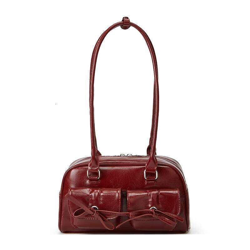 New Ballet-style Shoulder Spring Bow Underarm Women's Bowling Simple Tote Bag for Women C260204