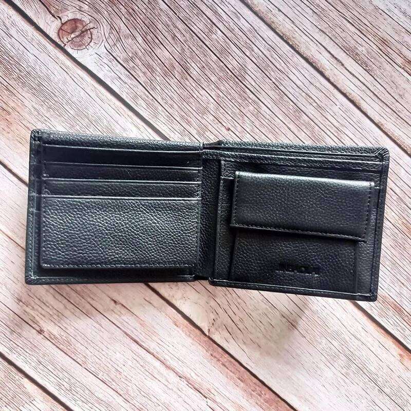 Fashion Genuine Leather Wallets Business Men Bifold Wallet Purse with Coin Pocket H260204