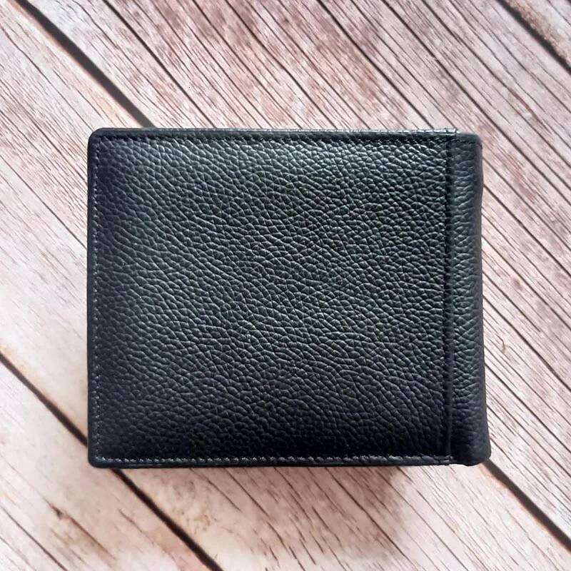 Fashion Genuine Leather Wallets Business Men Bifold Wallet Purse with Coin Pocket H260204