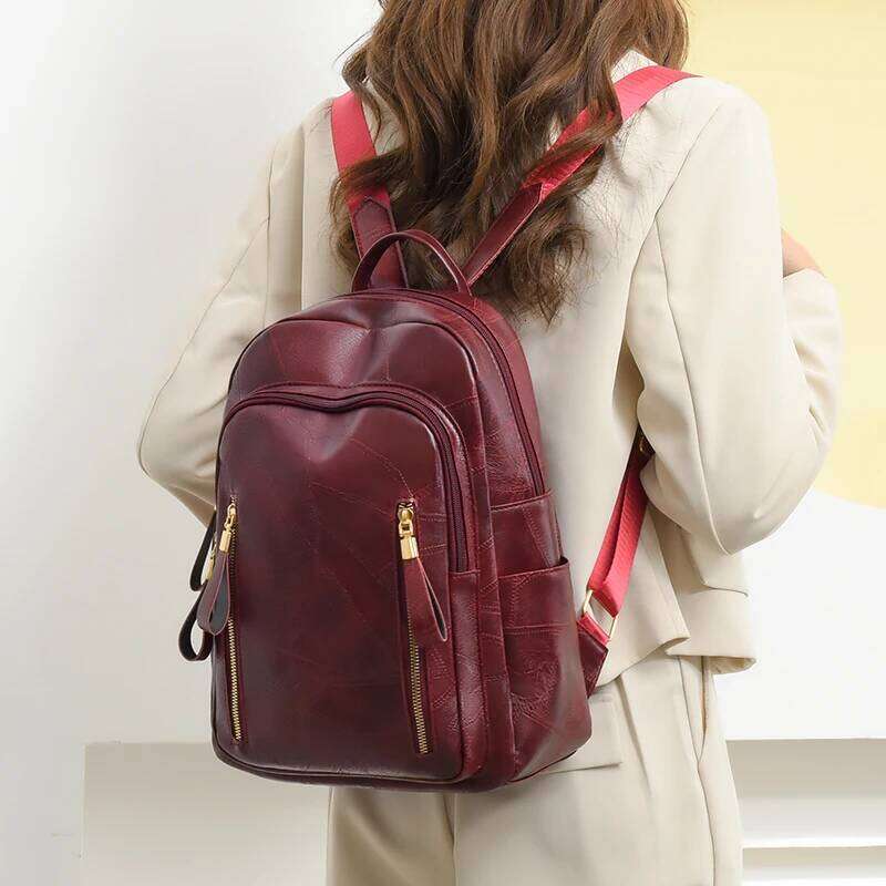 2024 Luxury Women's Leather Backpacks Sac A Dos Casual Daypack Vintage Backpack School Bags For Girls Mochila Rucksack Z260202