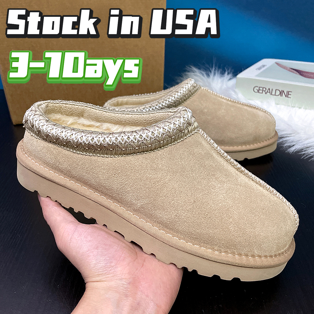 Stock in USA Tasman slipper mustard tazz fur mens slippers platform snow boots love25 Arroyo Tropical Pink Suede Shearling boot Local Warehouse d