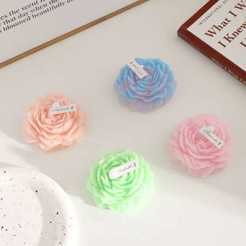 3D Peony Aromatic Candle Creative Flower Shape Aromatherapy Wedding Decor Gifts Box Valentine's Day Scented Souvenir Ornament S260204 f23
