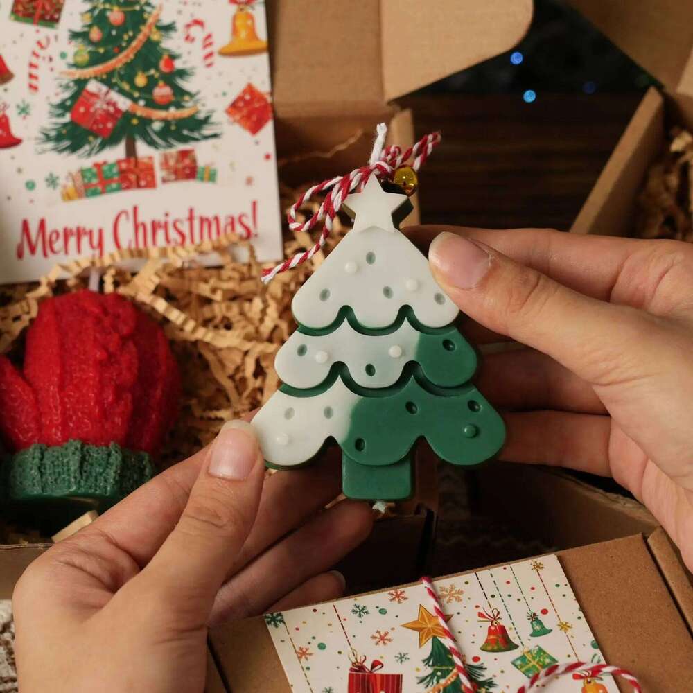 Tree Gingerbread Man Scented Candle Set Handcrafted Shaped Christmas Gift Creative Souvenir Present S260204 858