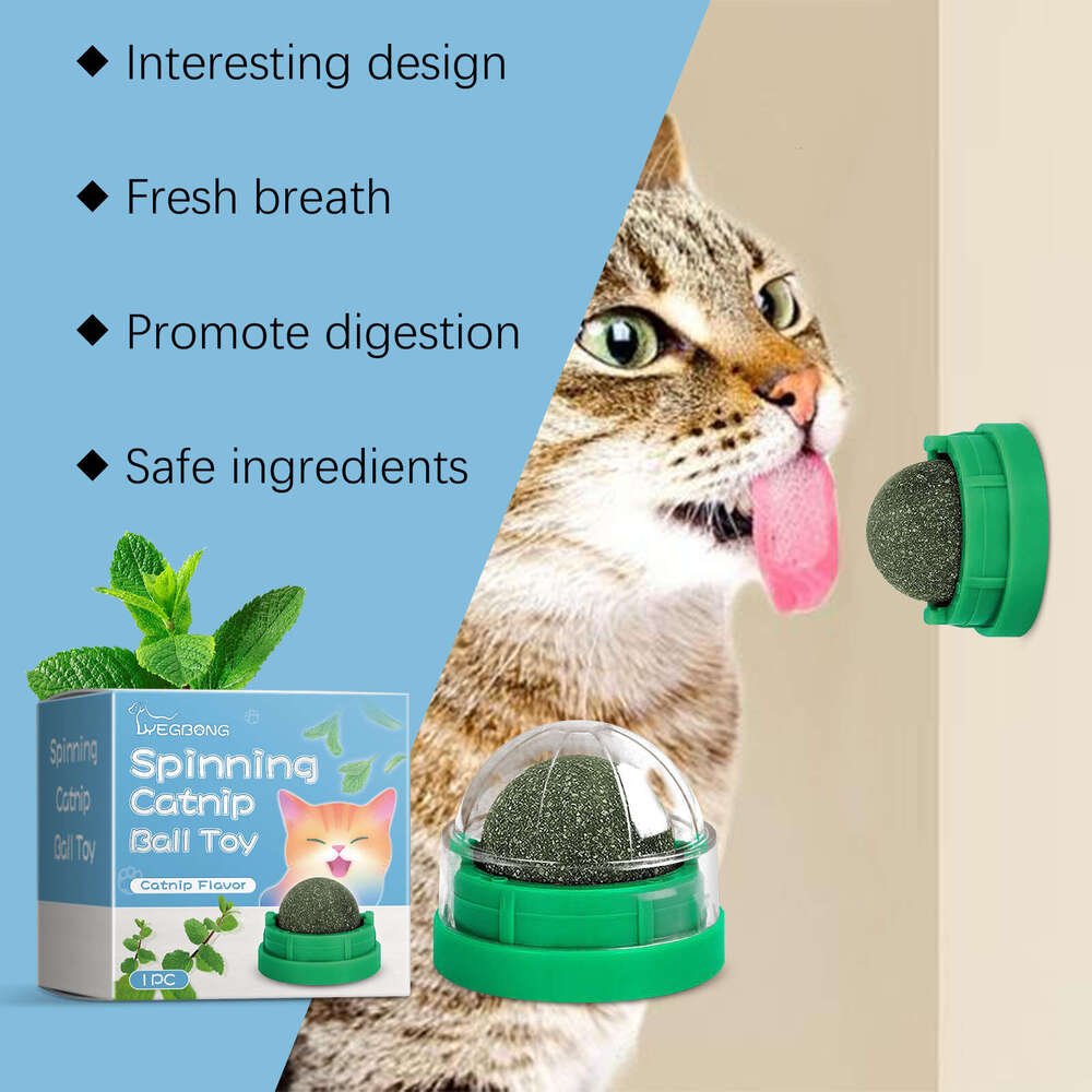 Yegbong Flavor Cat Chew Toy Dental Cleaning Care Rotating Mint Ball S260203