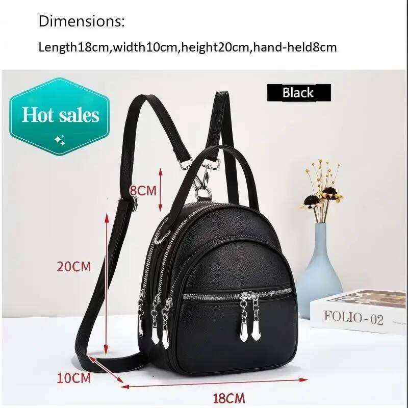 A high-quality multi-functional small backpack for ladies, new mini handbag in solid color, with a casual school style Z260202