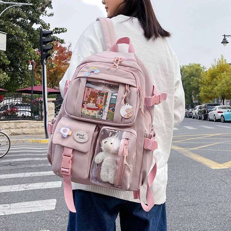Cute Girls Fashion Cartoon Teen Student Backpack Lovely Women's Versatile Laptop Girl's School Bag Z260202