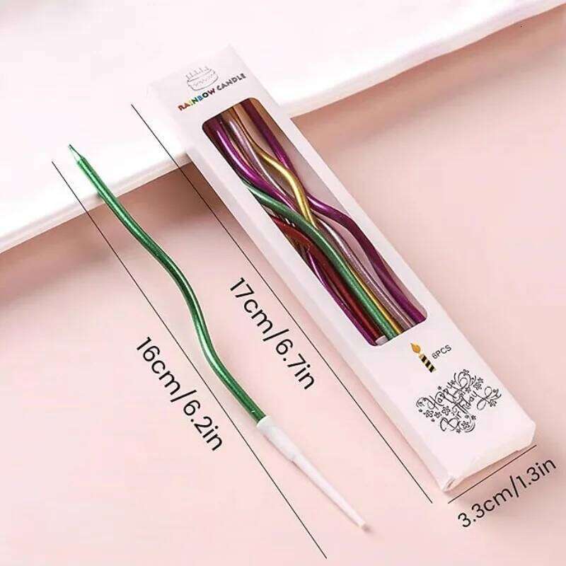 Smoke-Free Curved Curly Coil Candles Long For Birthday Cake Wedding Party Supplies S260204