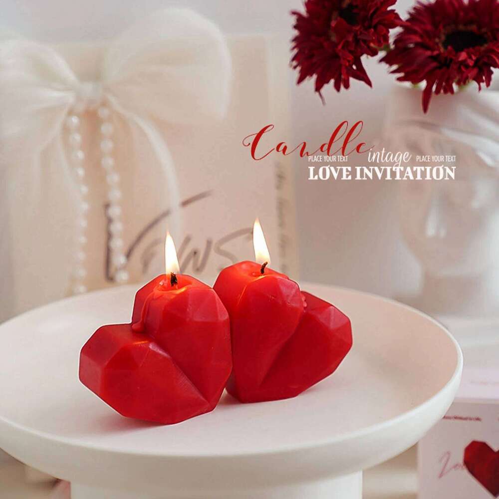 1Pc Heart-Shaped Scented Candle - Handmade Premium Soy Wax Aromatherapy Gift for Valentine's Day Wedding Favor Bulk S260204