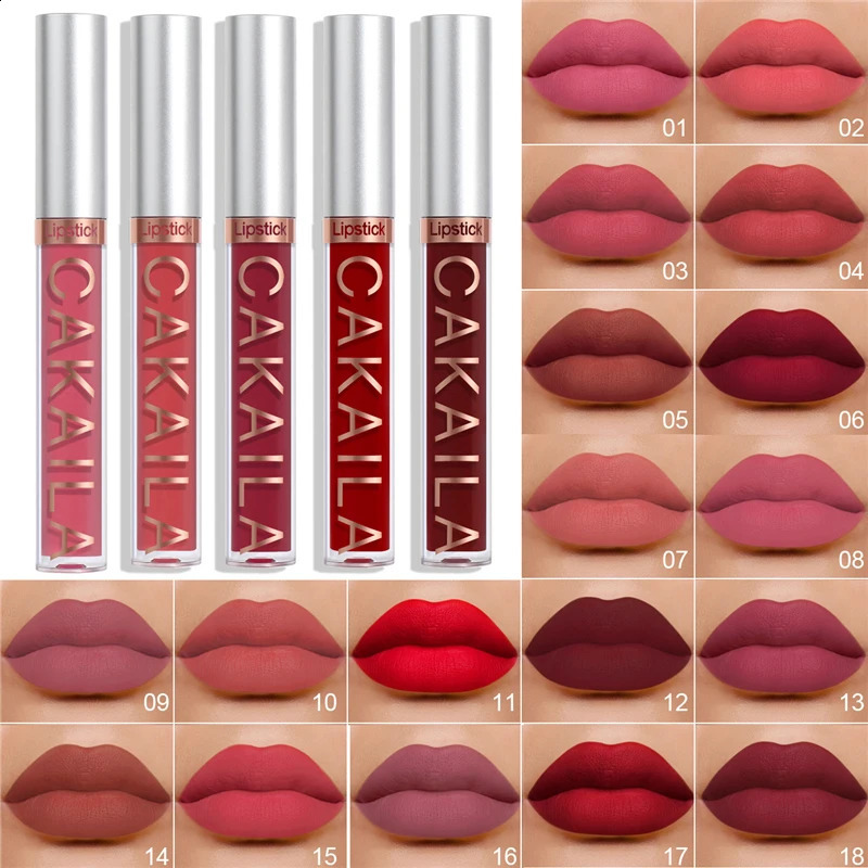 Dark Red Matte Lip Gloss 18 Color Velvet Lip Glaze LongLasting Waterproof Liquid Lipstick Natural Makeup Sexy for Women Lip Tint 260126
