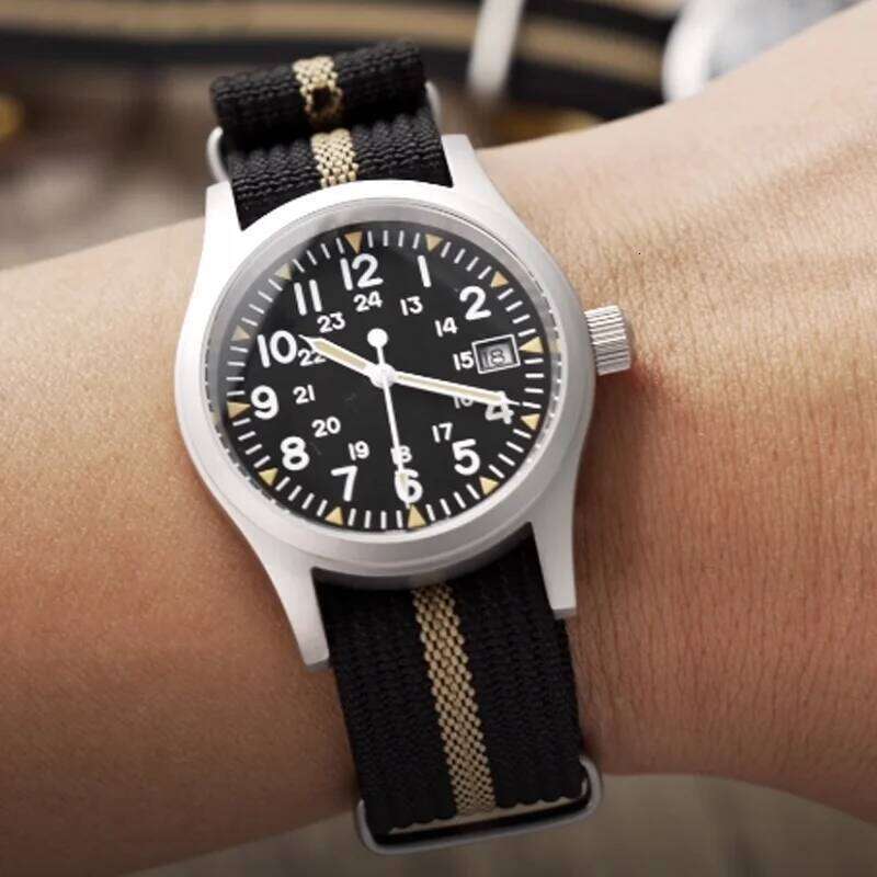 Militado ML05 38mm Outdoor 100m Waterproof Super Luminous Watches Ronda 515 Movement Sapphire Crystal Military Field Watch 26Y0204
