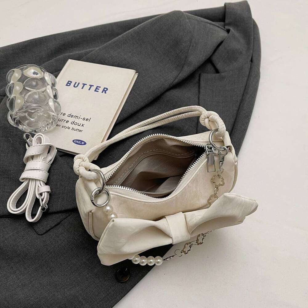 Fashion Versatile Women's Bow Love Trend Single Shoulder Crossbody Bag Simple Casual PU Leather Commuting Storage Bags C260204