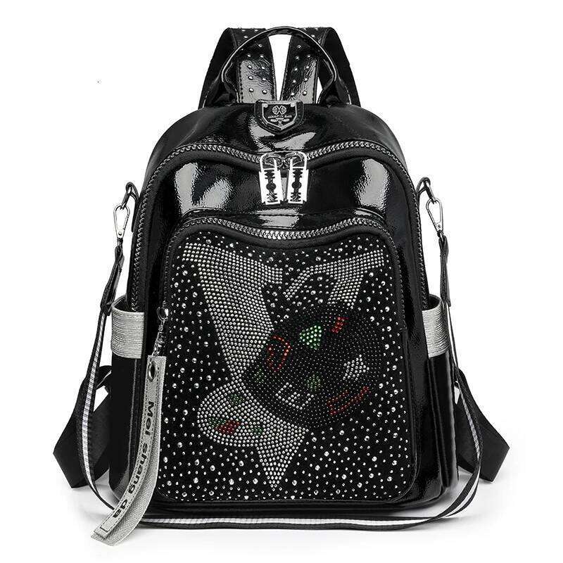 High Quality Leather Multifunctional Backpack With Diamond Stickers Large Capacity Mochilas Luxurious Women's Brand Bag Z260202