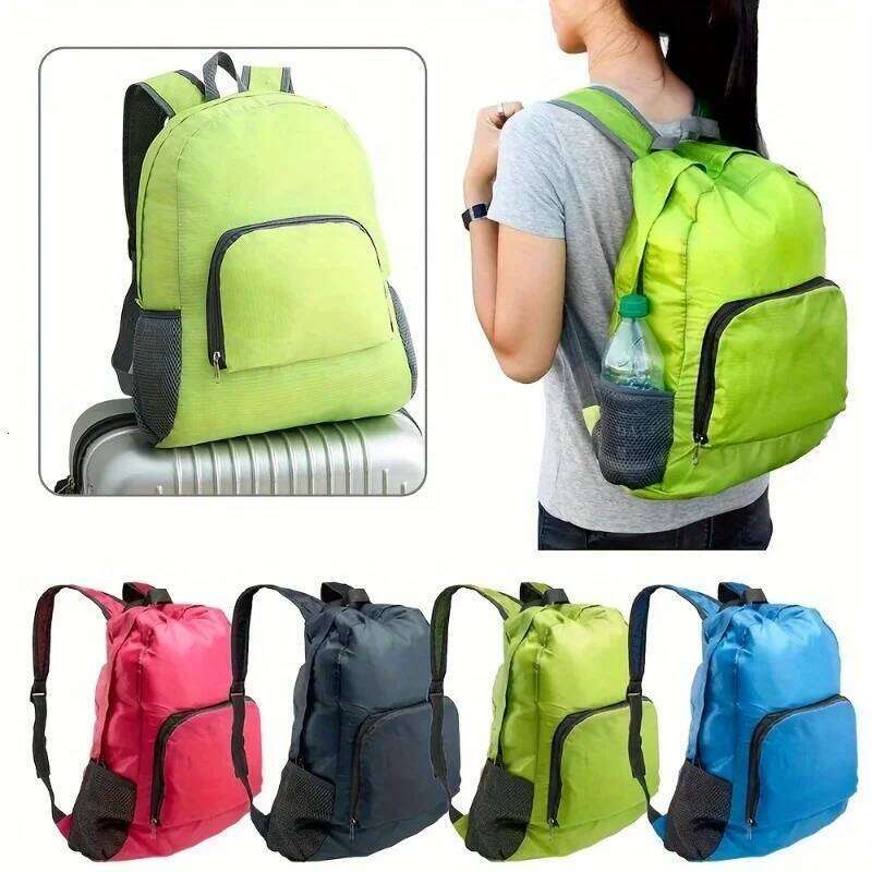 Large Capacity Durable Foldable Canvas Travel Hiking Camping Backpack with Adjustable Shoulder Straps and Zipper Closure Z260204