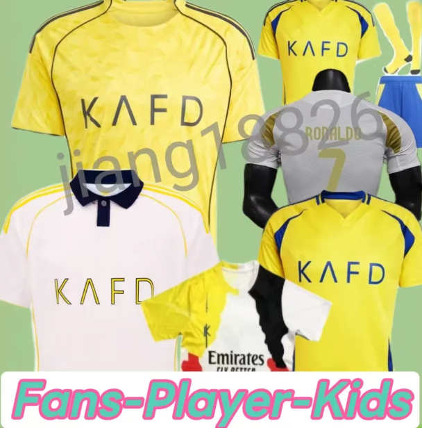 Al Nassr FC soccer Jerseys t shirt Ronaldo Fans home 25 26BROZOVIC GHAREEB Talisca Telles MASHARIPOV LAJAMI men Football shirt Al-Nassr