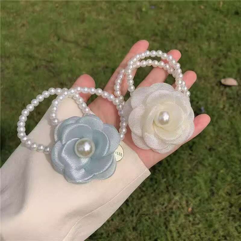 Camellia Ring Bracelet Summer Fresh Pearl Floral Hairband Stylish Multifunctional Bracelet