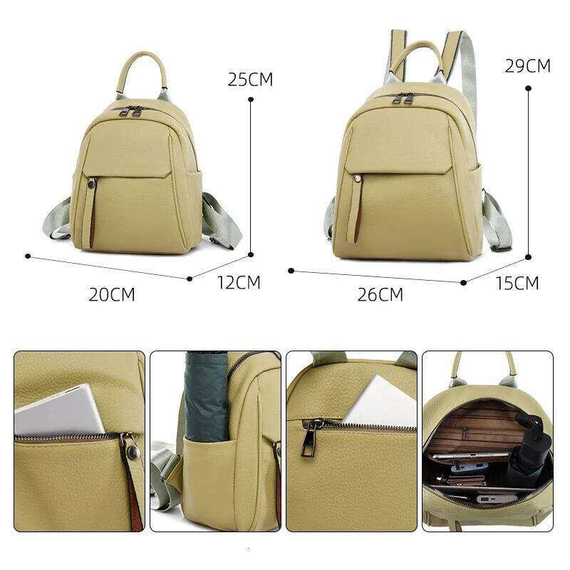 Fashion Women Backpack Luxury Soft Leather Backpacks Female Small School Bags for Teenage Girls Casual Mochila Feminina Z260202