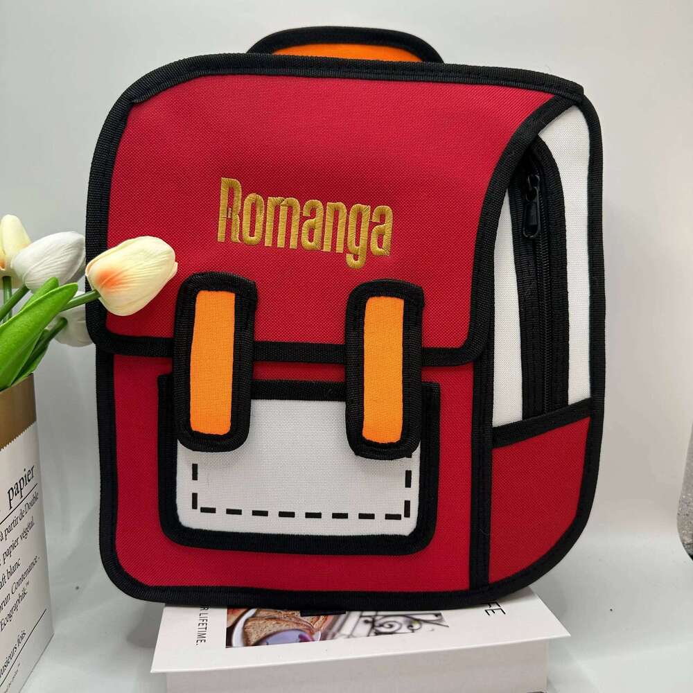 Personalized Embroidered Name Student Campus Cartoon Customized Children's Gift 2D Backpack Z260202