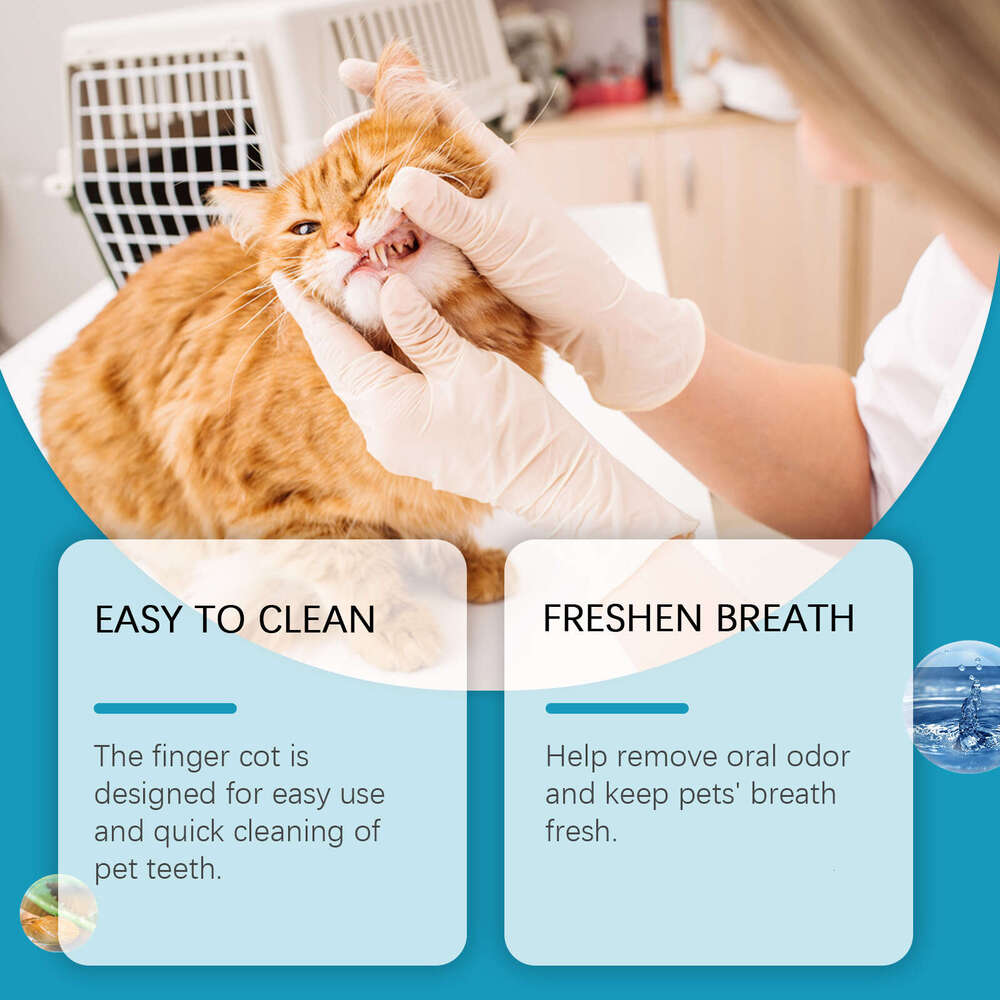 Yegbong Cat Dog Dental Wipes Pet Teeth Tartar Cleaning Repair Fresh Care Finger Cots S260203