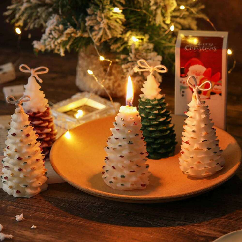 Aromatherapy Green Christmas Tree Party Festival Atmosphere Decoration Fragrance Candles S260204