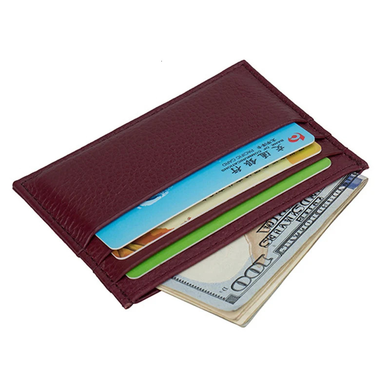 Fashion Small Genuine Leather Wallet Women Bank Credit Card Holder Package Coin Pocket Bag CardHolder Men ID Card Case 260202 - view 5
