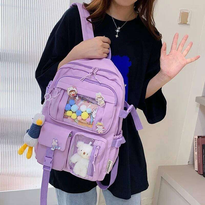 Hot-selling backpack for girls, Korean version, cute Japanese style, campus student book bag, casual large capacity laptop bag. Z260202