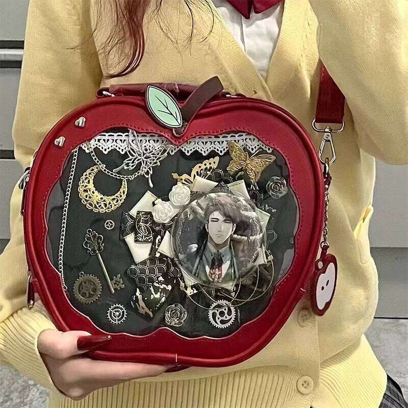 Sweet Girls Backpack New Cute Apple Shape Itabag Niche Design Handheld Crossbody Fashion Hot Sale Transparent Doll Leisure Bags Z260204