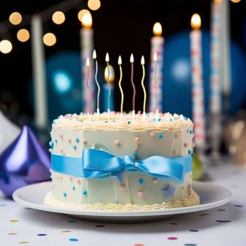 Smoke-Free Curved Curly Coil Candles Long For Birthday Cake Wedding Party Supplies S260204