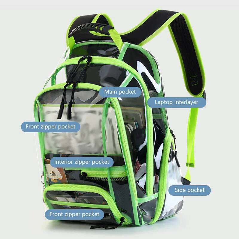 PVC Summer Transparent Schoolbag Clear Waterproof Swimming Beach Backpack Outdoor Hiking Concert Rucksack Fashion can See Bags Z260202