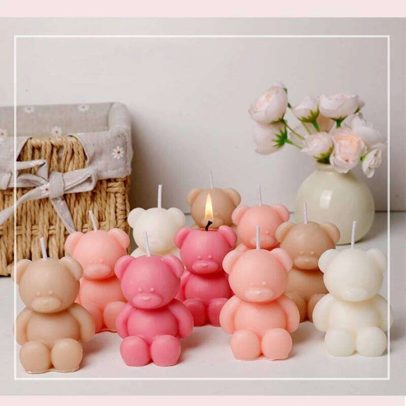 Aromatherapy Cute Bear Soy Wax Scented Candles Live Room Birthday Party Wedding Decorations Tabletop Ornaments S260204