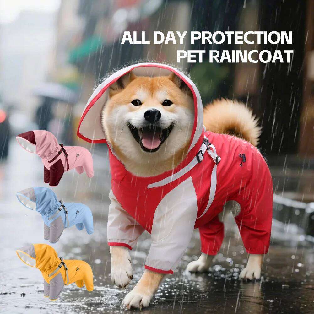 Famous brand BOFFPETS Reflective Dog Raincoat Waterproof Pet Coat Hoodies Jumpsuit For Small Medium Large Dogs French Bulldog Corgi S XL pupakaIK