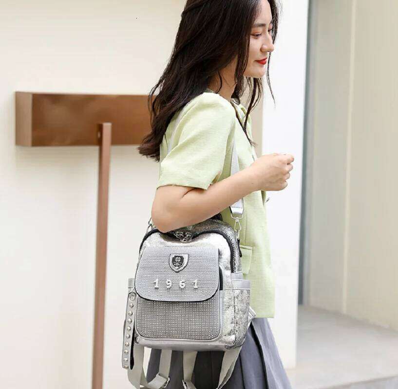 New Women Fashion Luxury Multifunctional Travel Backpack Leather High Capacity Double Zipper Shoulder Bags Girls School Bag Z260202