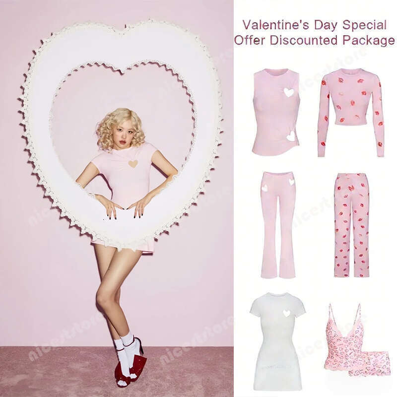 2026 Skimss Lounge Set Women Valentine Pjs Set Comfortable Underwear Bra Set Blended Fabric Women Pink Style Sleeve Underwear Pajama Skimss Shirt Dress Set
