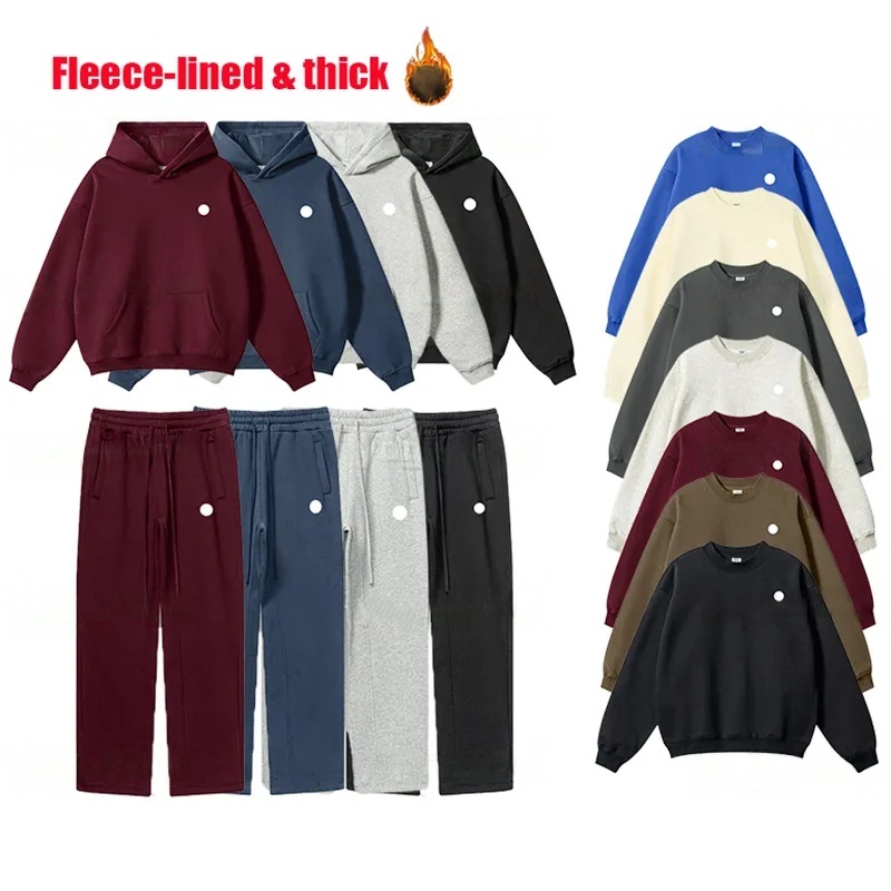 Yoga Hoodies Fleece-Lined Hoodie Thickened Sweatshirts Warm Sweatshirts Silver on Chest Fleece Sweatpants Mens Womens Sports Hoodies Sweat Suit Unisex Casual Tops