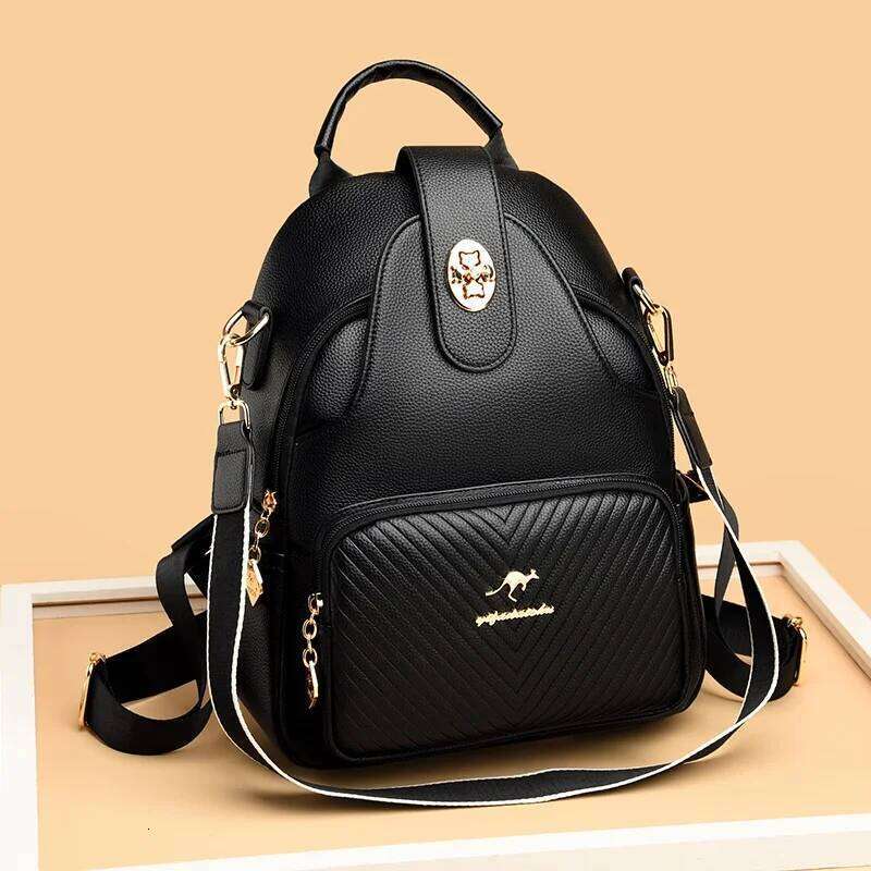 2024 New Fashionable Women's Backpack High Quality Soft Leather Women Shoulder Bag Famous Luxury Brand Female Handbag Sac A Main Z260204