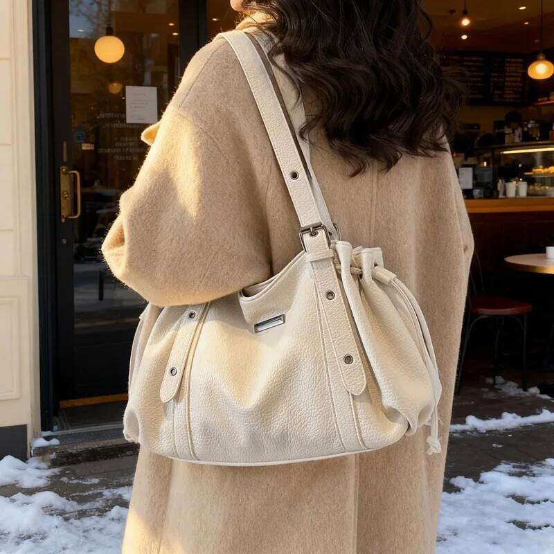 Women's Designer Handbag Korean Style Tote Luxury Large Capacity Underarm Fashion Drawstring Shoulder Bag for Office C260204