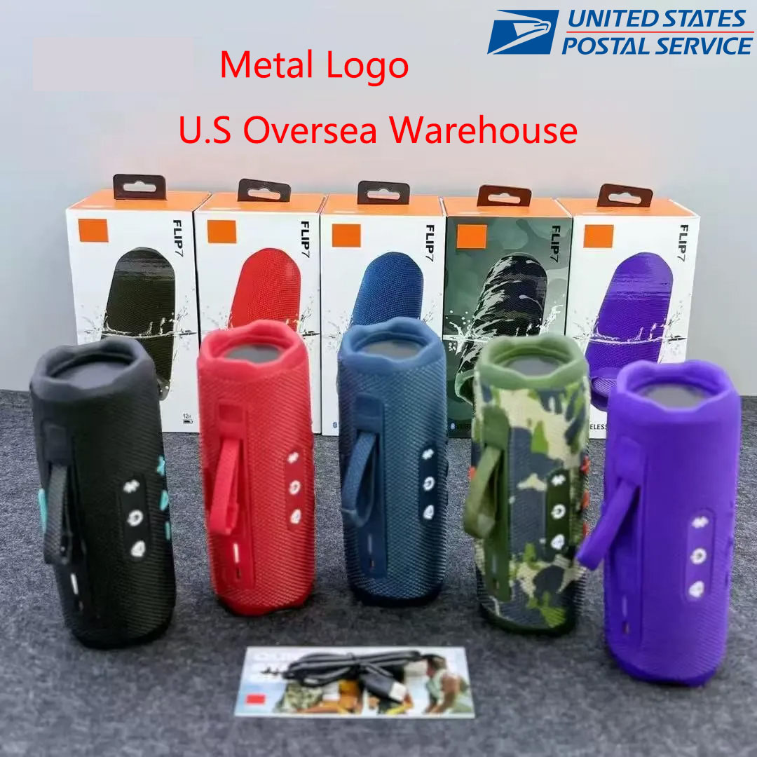 Metal FLIP 7 6 Portable bluetooth Speakers Wireless Mini Speaker Outdoor Waterproof Portable Speakers with Powerful Sound and Deep Bass