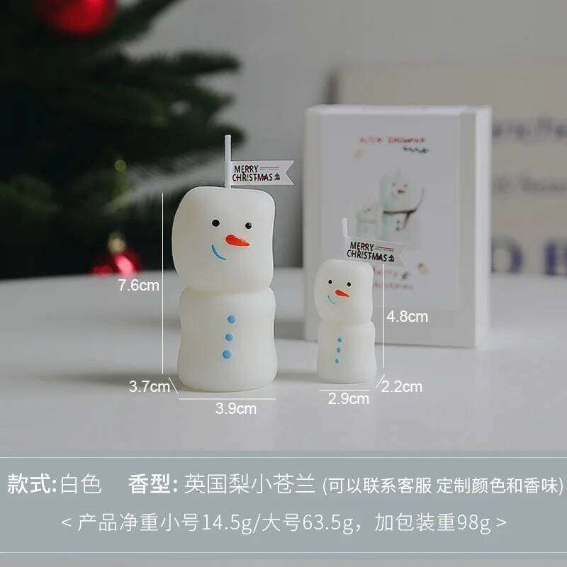 1Pc Cute Snowman Scented Candle Kit, English Pear Freesia Aromatherapy Candles for Home Fragrance Decoration, Christmas Gift S260204