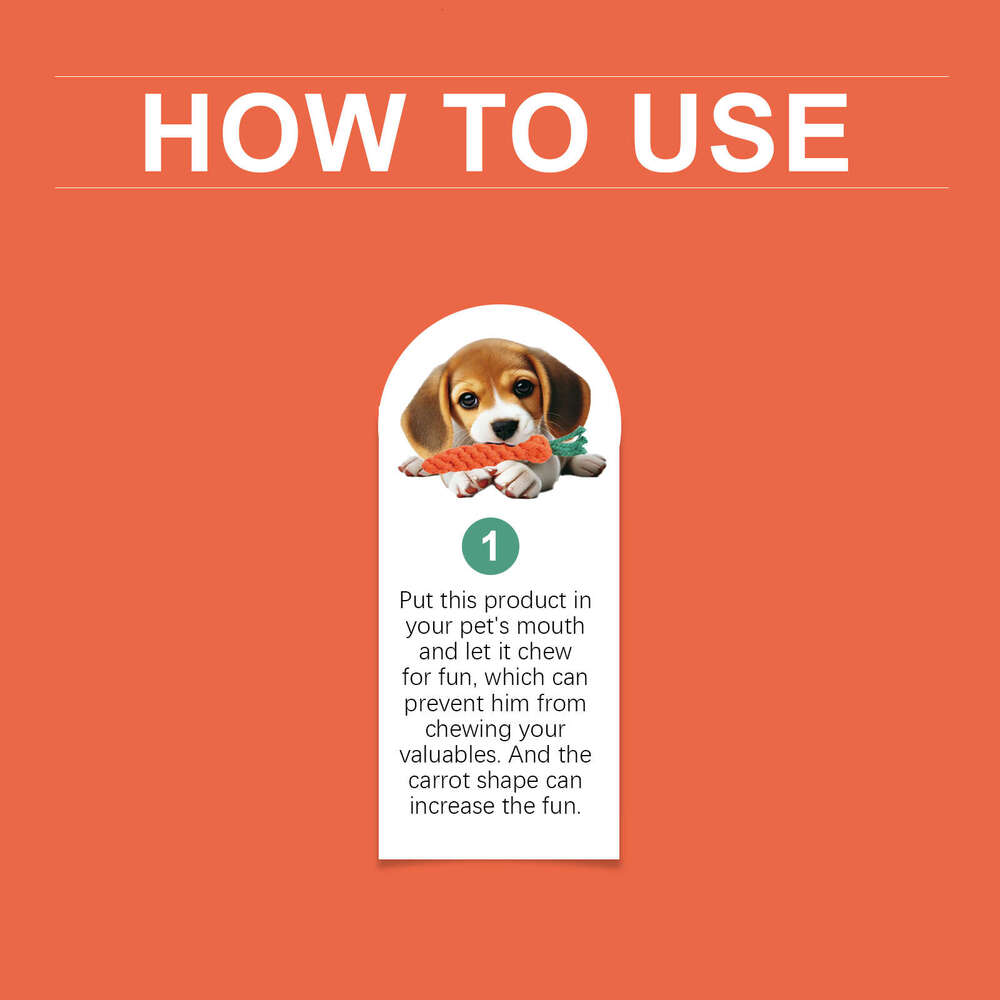 EelJoy Cute Carrot Teething Care Pet Teeth Chewable Anti-Bite S260203