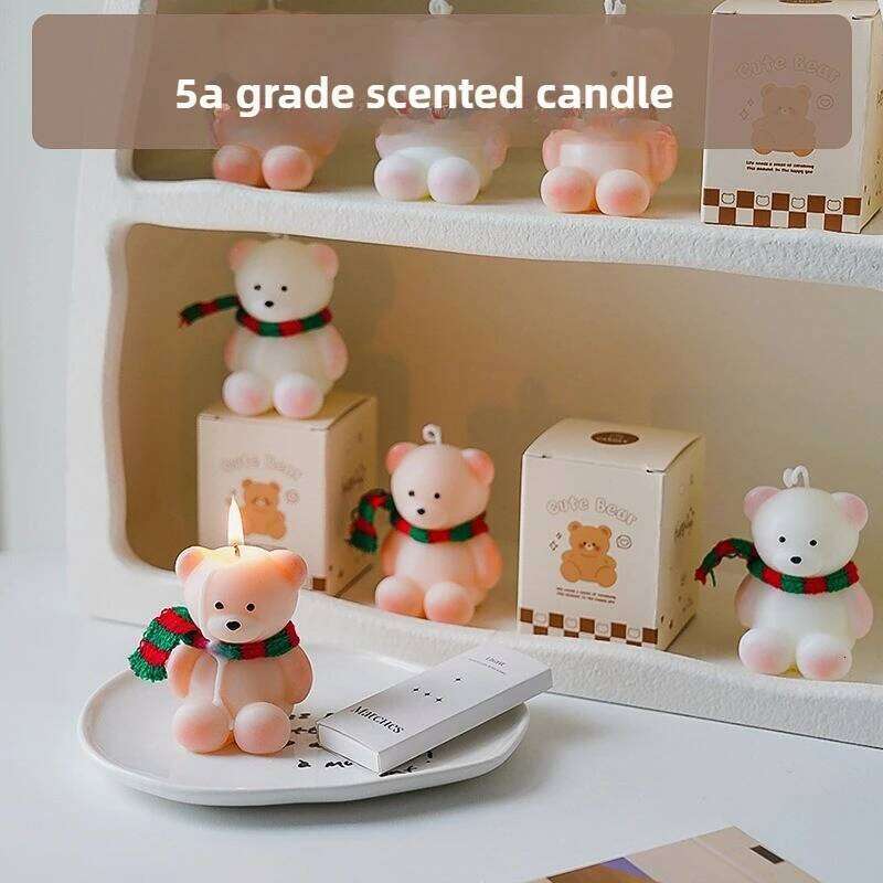 Little Bear Aromatherapy Candle Gift Handmade Creative Cute Atmosphere Fragrance Animal Shaped Wax S260204 e5f