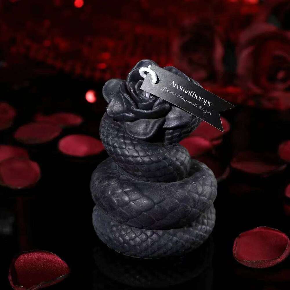 7x10.5cm Snake-shaped Rose Romantic Low-temperature Scented Candle Ylang-ylang Fragrance Sm Prop S260204