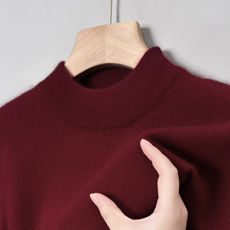 Premium 2026 Men's Cashmere Blend Mock Neck Sweater, Autumn Essential Layering Top, Long Sleeve Casual Knit for Everyday - view 6